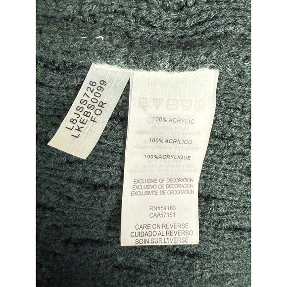 Karl Langerfeld Paris Quilted Pearl Sleeve Sweater Dark‎ Green Womens Small NEW - Picture 6 of 8